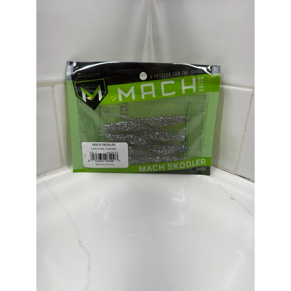 Mach Baits‎ Mach Skooler soft plastic fishing lures in the "Carolina Chrome"